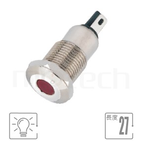 Φ10mm,防水指示燈,金屬LED防水指示燈,型號:ML10-2AR,metal LED Pilot Lamp,10mm。