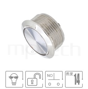 防水開關19mm孔徑,復歸回彈,1NO,無燈,超短款,無段復位防水按鈕,型號: MP19T-2MF。規格參數:Φ19mm開孔,無燈,1NO,SPST,復歸自復位平柄,超短柄,復歸自復位。