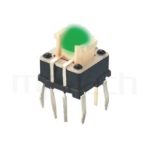 HFD-615TP 系列-LED輕觸開關LED Tact Switch ,無鍵帽,立式,DIP ,8PIN,雙色 ,尺寸 6.4x6.4,版上高度7mm ,5.4x3.7 按鍵面