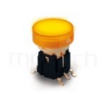 PB-415-1T 系列-LED輕觸開關LED Tact Switch ,圓形鍵帽,立式,SMD ,帶燈圓形帽蓋 ,尺寸 6X6 ,版上高度12.5mm ,Φ10 帽蓋 10mm鍵帽