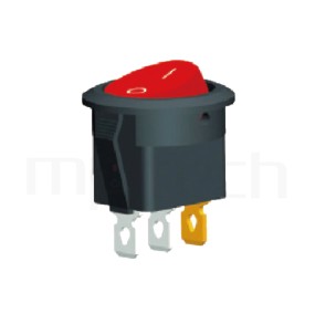 RS-601C1-10111LRB 系列-翹板開關Rocker Switch ,23mm ,帶燈圓形 ,6A 250VAC, 10A 125VAC,ON-OFF ,SPST,1P1T迴路