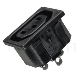標示交流插座AC POWER SOCKET ,參數提要:C13,IEC C13插座母座-鉑達型號: JR-121S-G-AC