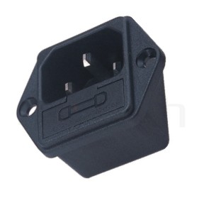 標示AC電源插座AC SOCKET ,規格:C14-插座+保險絲-二合一插座,電源插座帶fuse-鉑達型號: JR-101-1F-AC