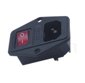 顯示交流插座AC POWER SOCKET ,規格參數:C14-插座+保險絲+開關-三合一插座,電源插座帶fuse翹板開關-鉑達型號: JR-101-1FR-03-AC