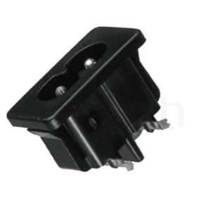 一款交流插座AC INLET/OUTLET ,規格:C8-8字型,IEC 60320電源插座-鉑達型號: JR-201SPCB-AC