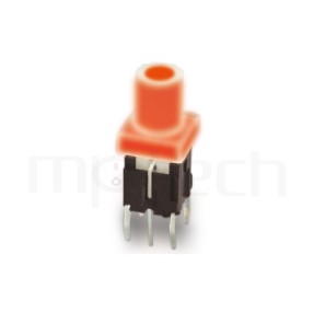 帶燈按鈕開關LED Pushbutton Switch ,立式,DIP ,多款帽蓋搭配 ,6x6,版上15.8mm ,8.2長鍵帽,圓柱形帽蓋-型號: PB-520-64