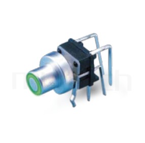 帶燈按鈕開關LED Pushbutton Switch ,臥式,90度側按 ,DIP側按 ,版上7.5mm ,Φ7.5圓柱形帽蓋-型號: TRL-616TP