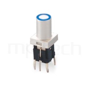 帶燈按鈕開關LED Pushbutton Switch ,立式,DIP ,多款帽蓋搭配 ,6x6,版上18mm ,10.3長鍵帽,圓柱形長帽蓋-型號: PB-520-61R