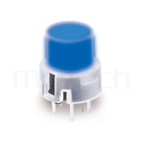 輕觸帶燈開關Illuminated Switch ,立式,DIP ,小型帶燈 ,12X12,版上高度12.8mm ,12X11.4圓形帽蓋-型號: PB-210