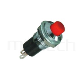 PS-305 系列-自鎖按鈕開關 lock Push button Switch,圓形, 螺母固定,自鎖/有段 ,OFF-ON,SPST,1P1T迴路 ,總長度28mm | PS-305系列