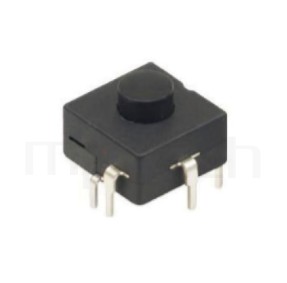 PS-214 系列-按鈕開關Push Switch ,圓形按柄,方形本體,DIP插版,手電筒電源開關,多段多檔 ,ON-ON-ON-OFF 循環迴路 ,12x12 版上高度9mm