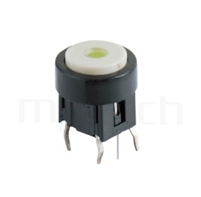輕觸帶燈開關Illuminated Switch ,立式,DIP ,多款帽蓋搭配 ,6x6,版上10mm ,Φ10帽蓋框,Φ7.5按鍵面-型號: PB-520-243B