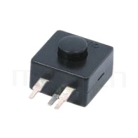 PS-204 系列-按鈕開關Push Switch ,圓形按柄,方形本體,DIP插版,手電筒電源開關,多段多檔 ,ON-OFF-ON-OFF迴路 ,12x12 版上高度9mm