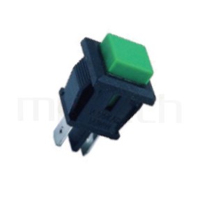PS-102 系列-按鈕開關Push Switch ,方形,卡式,焊線,復歸/無鎖/回彈/無段 ,OFF-(ON),SPST,1P1T迴路 ,總長度26mm