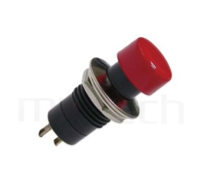 PS-001 系列-按鈕開關Push button Switch,圓形, 螺母固定,復歸/無鎖/回彈/無段 ,OFF-(ON),SPST,1P1T迴路 ,總長度31mm