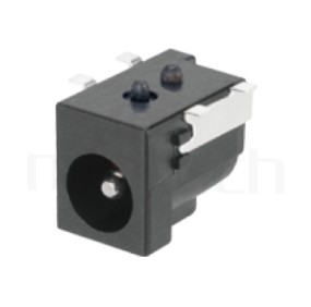 HDC-591 系列-DC電源插座DC POWER JACK ,90度 90° SMD ,Center pin Ø2.0 / Ø2.5 / Ø3.0 mm 中心針 Ø2.0 / Ø2.5 / Ø3.0 mm ,外圓 孔徑 6.5 ,L 15 x W 9 x H 11 ,板上高度 11mm