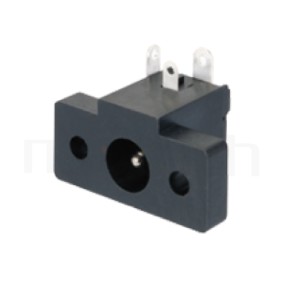 HDC-568 系列-直流電源插座DC JACK ,90度 90° DIP ,Center pin Ø2.0 / Ø2.5 mm 中心針 Ø2.0 / Ø2.5 mm ,外圓 孔徑 6.5 ,L 15 x W 23 x H 10 ,板上高度 10mm