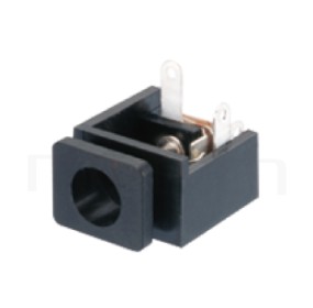 HDC-624 系列-DC電源插座DC POWER JACK ,90度 90° DIP ,Center pin Ø2.0 / Ø2.5 mm 中心針 Ø2.0 / Ø2.5 mm ,外圓 孔徑 5.6 ,L 16x W 12.5 x H 9 ,板上高度 9mm