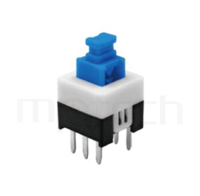 PS-277 系列-按鈕開關Push Switch ,方形,DIP插版,電源開關,垂直立式,自鎖/無鎖,有段/無段 ,DPDT,2P2T迴路 ,7x7 版上高度12.5mm